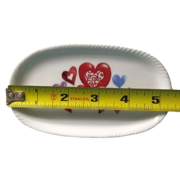 Heart Plate Trinket Dish Valentines Love Soap Dish Jewelry Catch All Tray Vtg - Picture 2 of 16